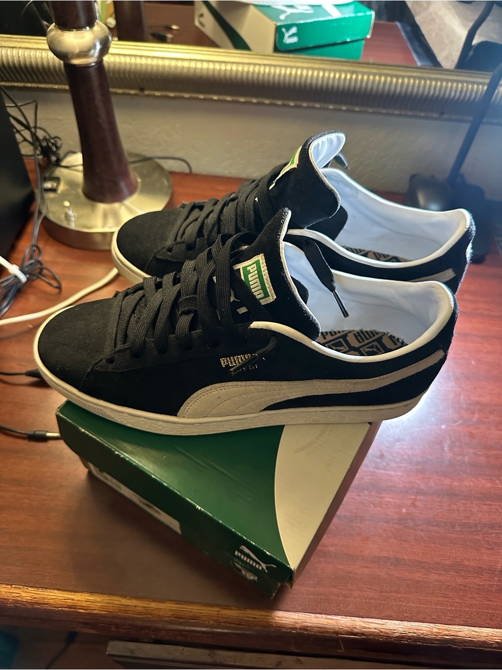 Puma Black and White Classic Low-Top Sneakers